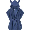 LET83700 Peignoir bébé bambou et gaze de coton indigo