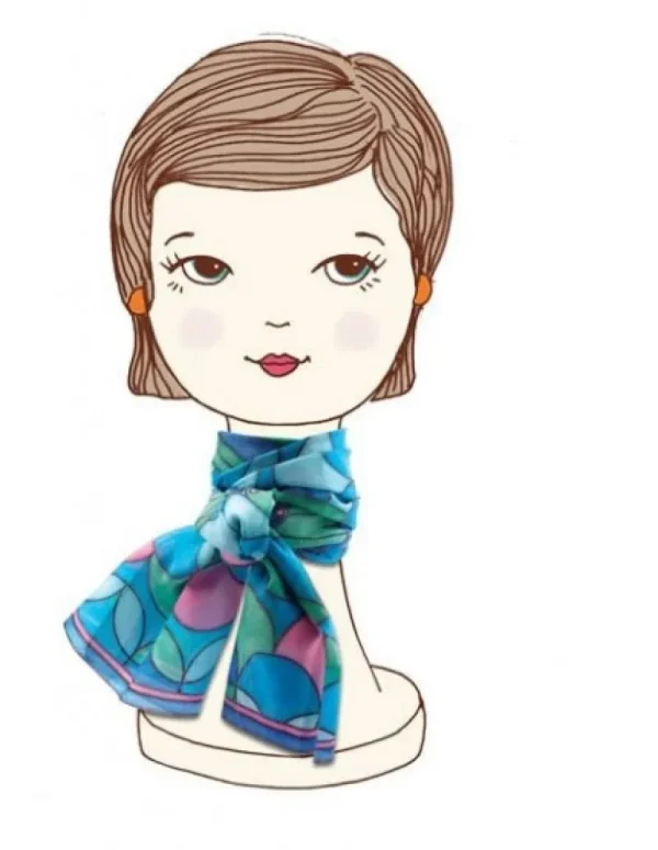 LeT Les enfants Terribles Peinture sur soie foulard paon