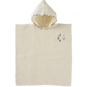 LET83700 Poncho de bain à capuche en nid d'abeille ivoire 3-5ans - BB&Co