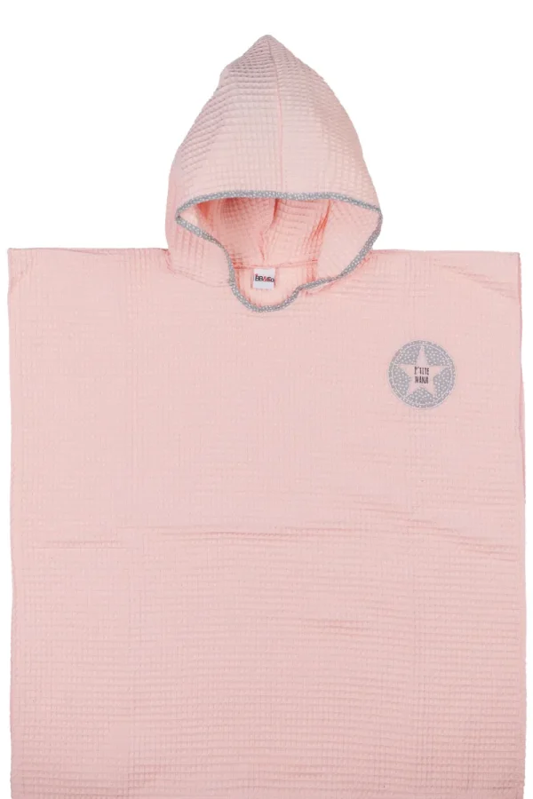 LET83700 Poncho de bain en nid d'abeille rose