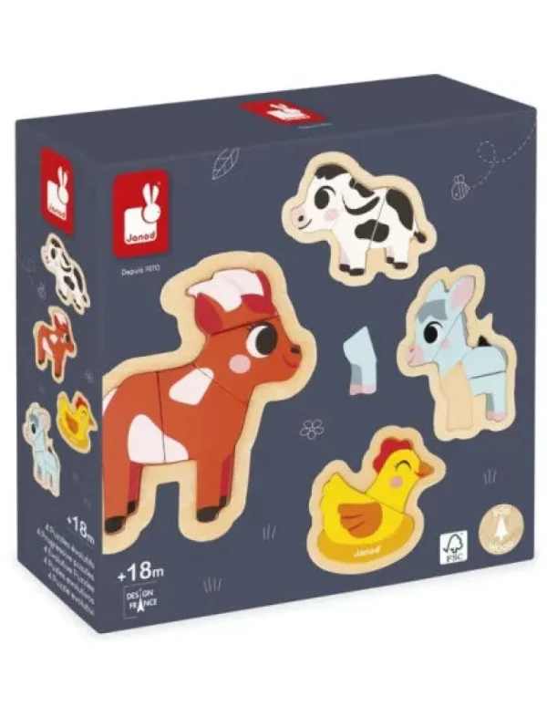 LeT Les enfants Terribles 4 puzzles évolutifs - Ferme