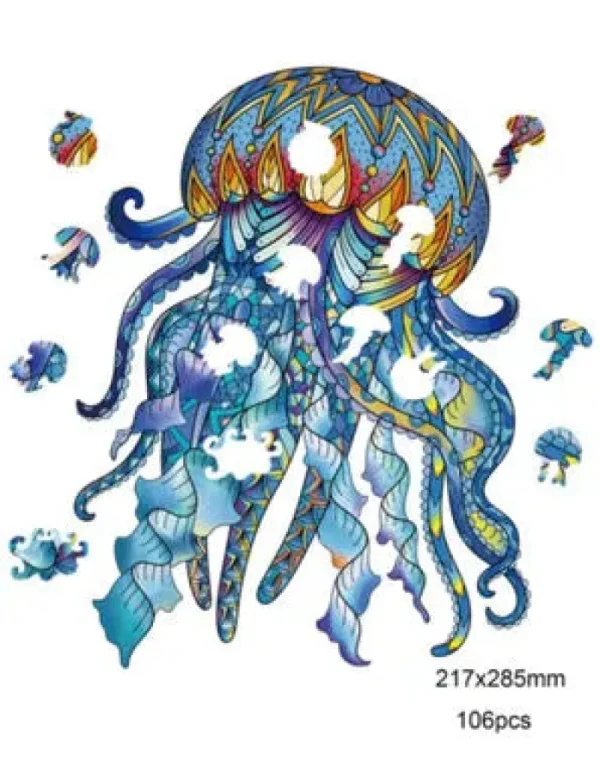 LeT Les enfants Terribles Rainbow wooden  Puzzle meduse