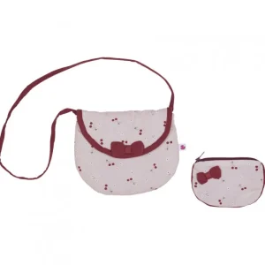 LET83700 Sac + porte-monnaie cerise / tomette
