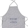 LET83700 Tablier de cuisine "Petit chef étoilé" gris/blanc