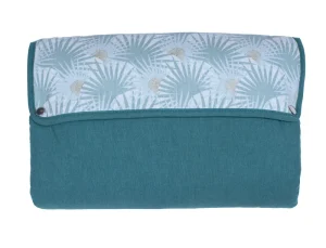 LET83700 Tapis à langer pliable avec poches imprimé palmiers / vert