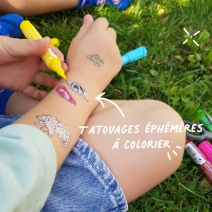 LET83700 Tatouage éphémère a colorier - dino - Nailmatic