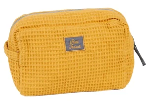 LET83700 Trousse de toilette en nid d'abeille moutarde