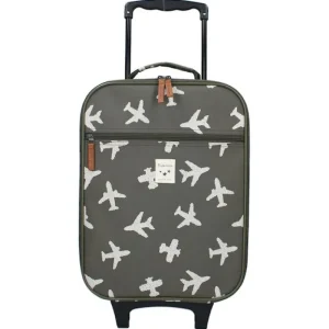 LET83700 Valise a roulettes - enfants - avions kaki