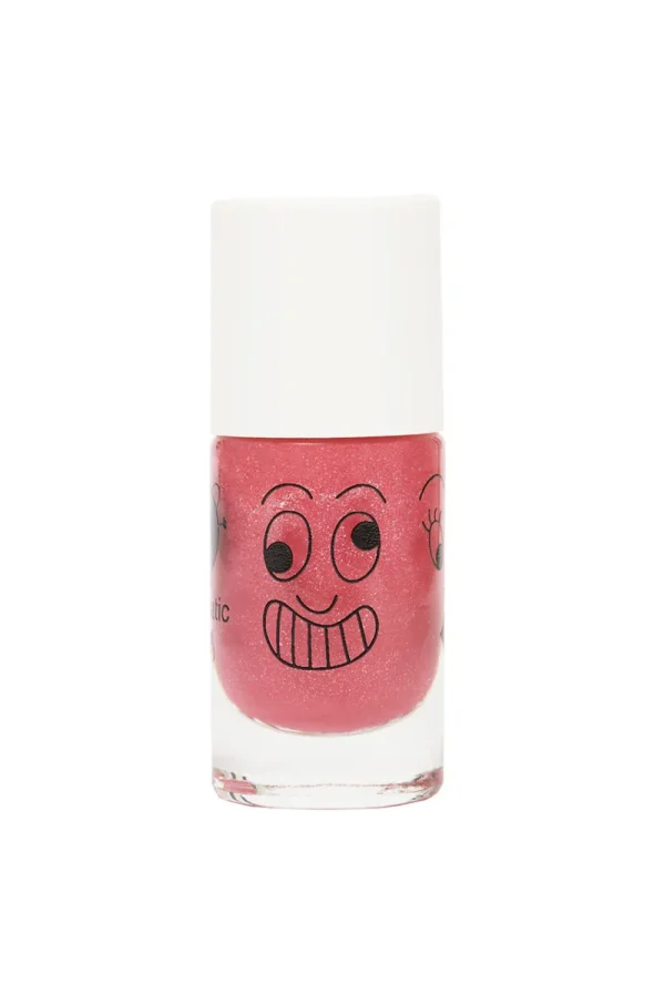 LET83700 Vernis enfant base eau - Kitty  (rose bonbon pailletttes)